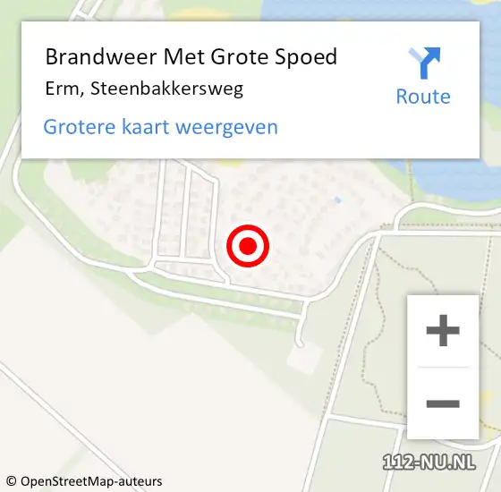 Locatie op kaart van de 112 melding: Brandweer Met Grote Spoed Naar Erm, Steenbakkersweg op 24 november 2014 07:19