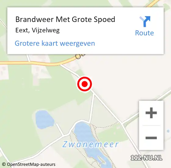 Locatie op kaart van de 112 melding: Brandweer Met Grote Spoed Naar Eext, Vijzelweg op 24 november 2014 07:48