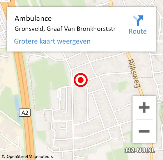 Locatie op kaart van de 112 melding: Ambulance Gronsveld, Graaf Van Bronkhorststr op 24 november 2014 08:08