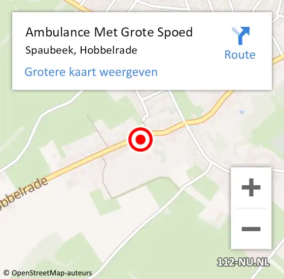 Locatie op kaart van de 112 melding: Ambulance Met Grote Spoed Naar Spaubeek, Hobbelrade op 24 november 2014 08:50
