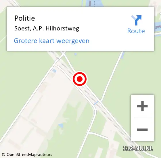 Locatie op kaart van de 112 melding: Politie Soest, A.P. Hilhorstweg op 24 november 2014 08:53