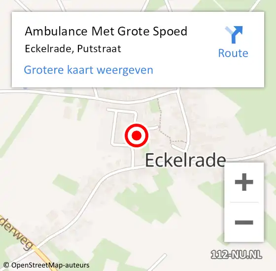 Locatie op kaart van de 112 melding: Ambulance Met Grote Spoed Naar Eckelrade, Putstraat op 24 november 2014 09:25