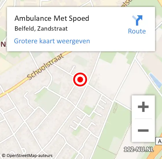 Locatie op kaart van de 112 melding: Ambulance Met Spoed Naar Belfeld, Zandstraat op 24 november 2014 09:41