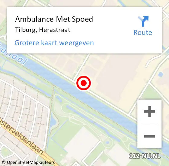 Locatie op kaart van de 112 melding: Ambulance Met Spoed Naar Tilburg, Herastraat op 24 november 2014 10:26