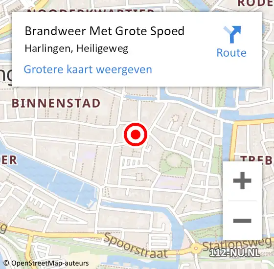 Locatie op kaart van de 112 melding: Brandweer Met Grote Spoed Naar Harlingen, Heiligeweg op 24 november 2014 11:15