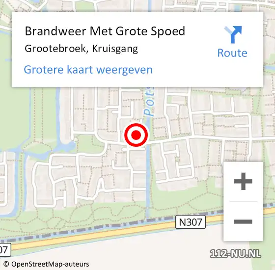 Locatie op kaart van de 112 melding: Brandweer Met Grote Spoed Naar Grootebroek, Kruisgang op 24 november 2014 11:23