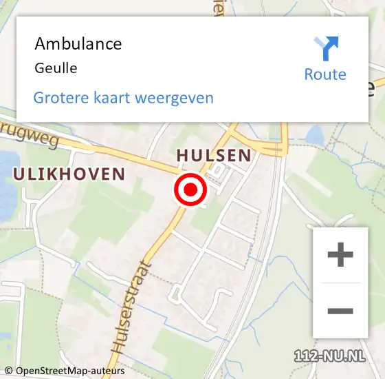 Locatie op kaart van de 112 melding: Ambulance Geulle op 24 november 2014 12:27