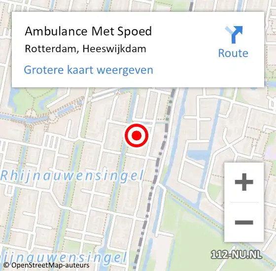 Locatie op kaart van de 112 melding: Ambulance Met Spoed Naar Rotterdam, Heeswijkdam op 24 november 2014 13:37