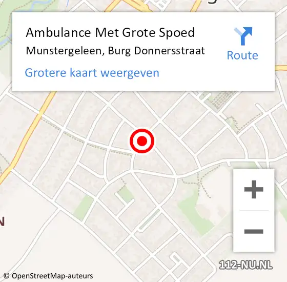 Locatie op kaart van de 112 melding: Ambulance Met Grote Spoed Naar Munstergeleen, Burg Donnersstraat op 24 november 2014 14:05