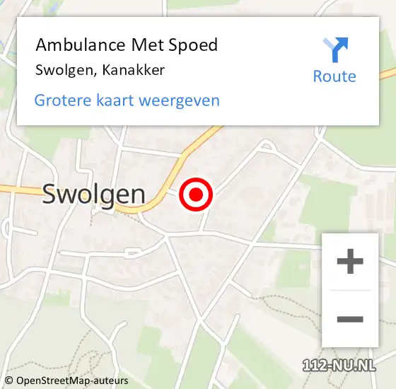 Locatie op kaart van de 112 melding: Ambulance Met Spoed Naar Swolgen, Kanakker op 24 november 2014 14:19