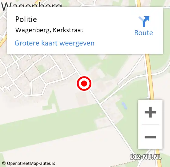 Locatie op kaart van de 112 melding: Politie Wagenberg, Kerkstraat op 24 november 2014 15:23