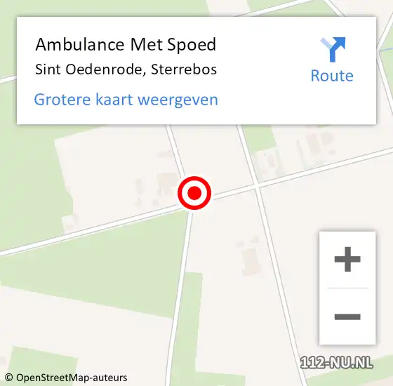 Locatie op kaart van de 112 melding: Ambulance Met Spoed Naar Sint Oedenrode, Sterrebos op 24 november 2014 15:54