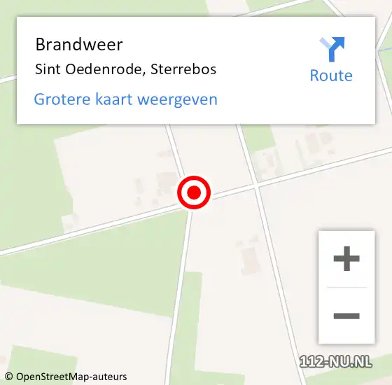 Locatie op kaart van de 112 melding: Brandweer Sint Oedenrode, Sterrebos op 24 november 2014 16:04
