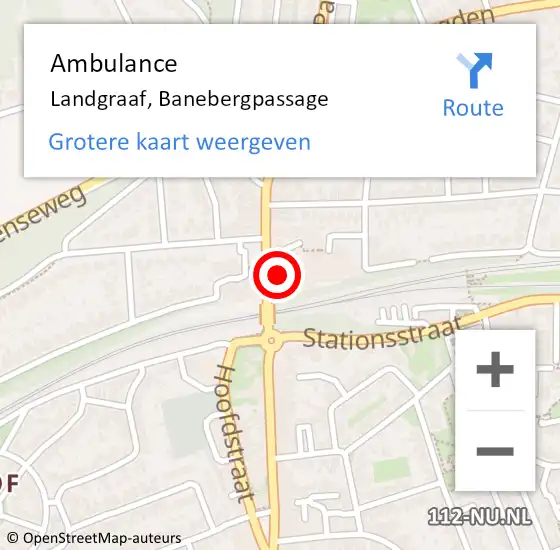 Locatie op kaart van de 112 melding: Ambulance Landgraaf, Banebergpassage op 24 november 2014 16:29