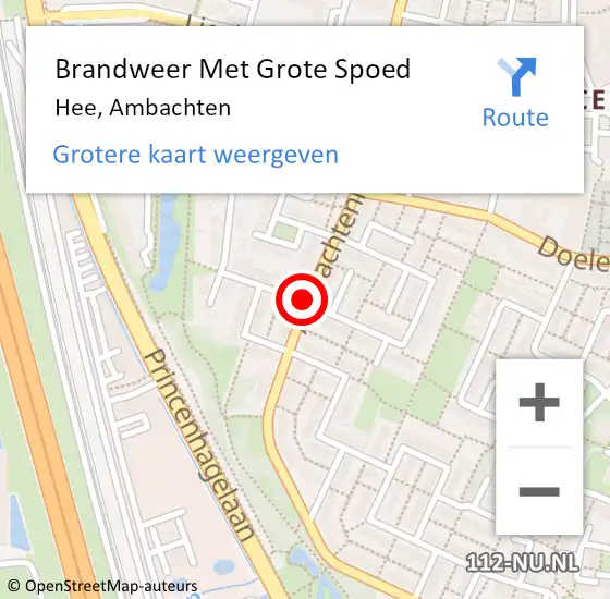 Locatie op kaart van de 112 melding: Brandweer Met Grote Spoed Naar Hee, Ambachten op 24 november 2014 17:05