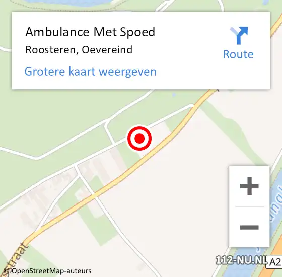 Locatie op kaart van de 112 melding: Ambulance Met Spoed Naar Roosteren, Oevereind op 24 november 2014 17:15