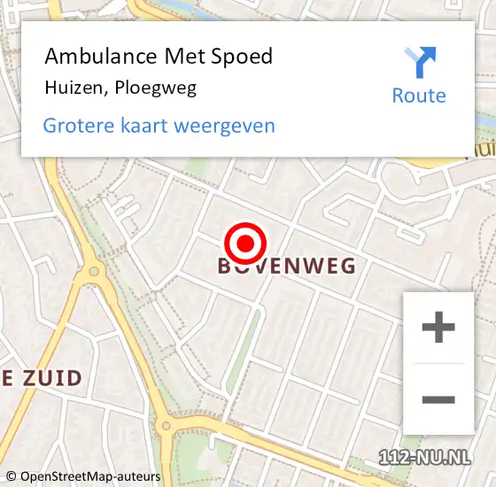 Locatie op kaart van de 112 melding: Ambulance Met Spoed Naar Huizen, Ploegweg op 24 november 2014 17:19