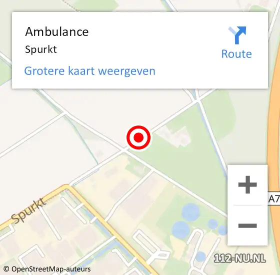 Locatie op kaart van de 112 melding: Ambulance Spurkt op 24 november 2014 17:19