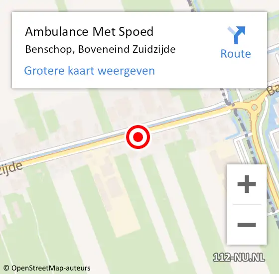 Locatie op kaart van de 112 melding: Ambulance Met Spoed Naar Benschop, Boveneind Zuidzijde op 24 november 2014 17:27