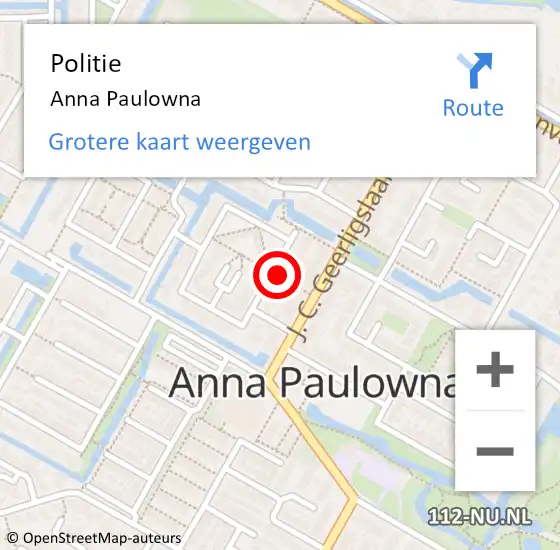 Locatie op kaart van de 112 melding: Politie Anna Paulowna op 24 november 2014 18:00