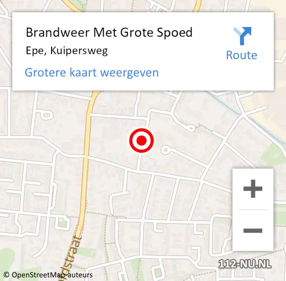 Locatie op kaart van de 112 melding: Brandweer Met Grote Spoed Naar Epe, Kuipersweg op 24 november 2014 18:23