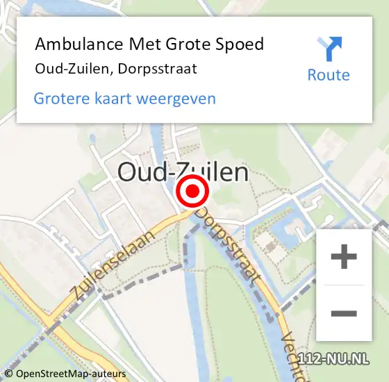 Locatie op kaart van de 112 melding: Ambulance Met Grote Spoed Naar Oud-Zuilen, Dorpsstraat op 24 november 2014 18:23