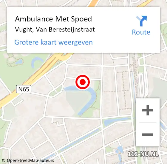 Locatie op kaart van de 112 melding: Ambulance Met Spoed Naar Vught, Van Beresteijnstraat op 24 november 2014 19:38