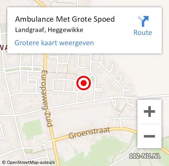 Locatie op kaart van de 112 melding: Ambulance Met Grote Spoed Naar Landgraaf, Heggewikke op 24 november 2014 19:40