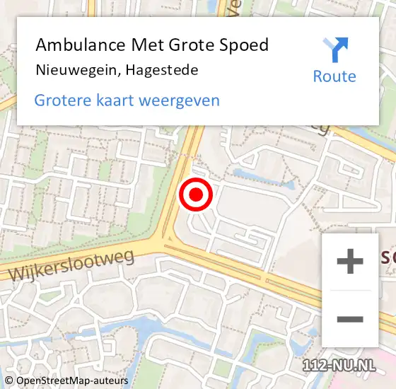 Locatie op kaart van de 112 melding: Ambulance Met Grote Spoed Naar Nieuwegein, Hagestede op 24 november 2014 21:57