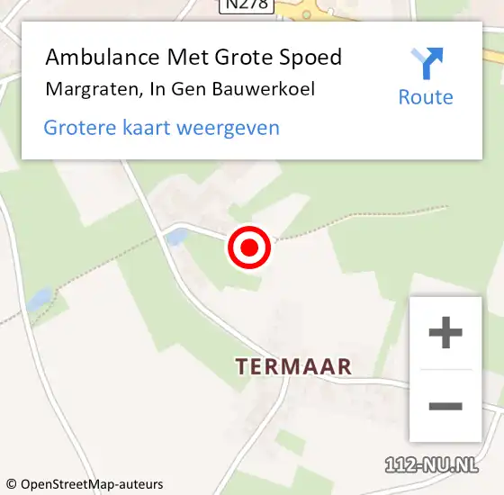 Locatie op kaart van de 112 melding: Ambulance Met Grote Spoed Naar Margraten, In Gen Bauwerkoel op 24 november 2014 22:10
