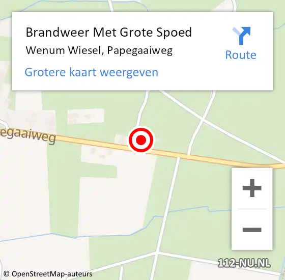 Locatie op kaart van de 112 melding: Brandweer Met Grote Spoed Naar Wenum Wiesel, Papegaaiweg op 25 november 2014 06:55
