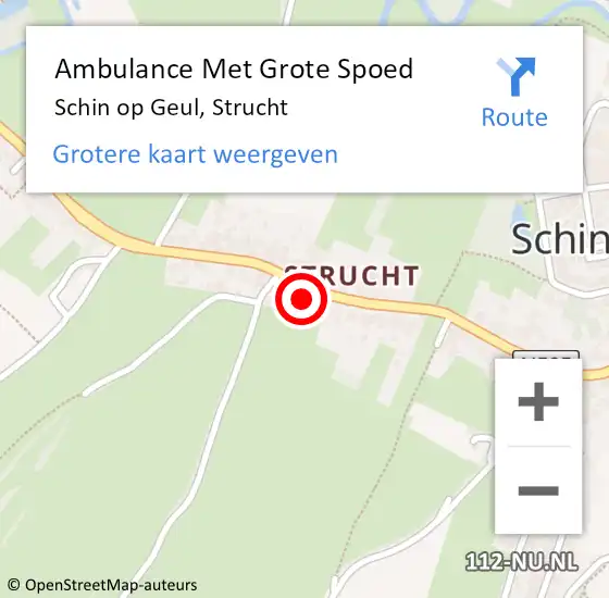 Locatie op kaart van de 112 melding: Ambulance Met Grote Spoed Naar Schin op Geul, Strucht op 25 november 2014 07:21