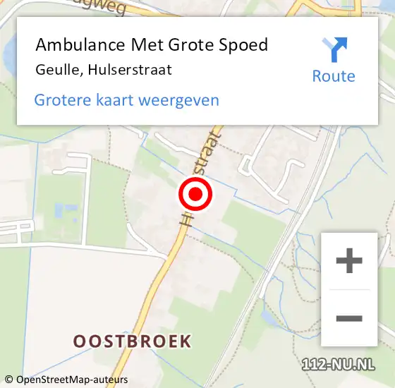 Locatie op kaart van de 112 melding: Ambulance Met Grote Spoed Naar Geulle, Hulserstraat op 25 november 2014 09:59
