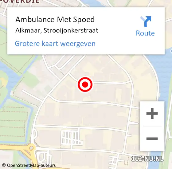Locatie op kaart van de 112 melding: Ambulance Met Spoed Naar Alkmaar, Strooijonkerstraat op 25 november 2014 10:27