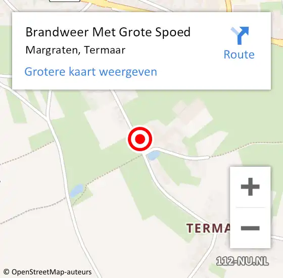 Locatie op kaart van de 112 melding: Brandweer Met Grote Spoed Naar Margraten, Termaar op 25 november 2014 11:18