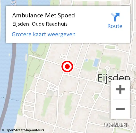 Locatie op kaart van de 112 melding: Ambulance Met Spoed Naar Eijsden, Oude Raadhuis op 25 november 2014 11:25