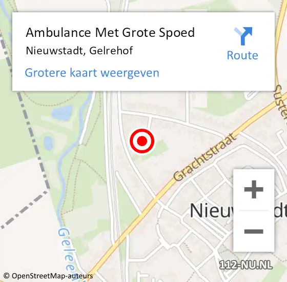 Locatie op kaart van de 112 melding: Ambulance Met Grote Spoed Naar Nieuwstadt, Gelrehof op 25 november 2014 11:58