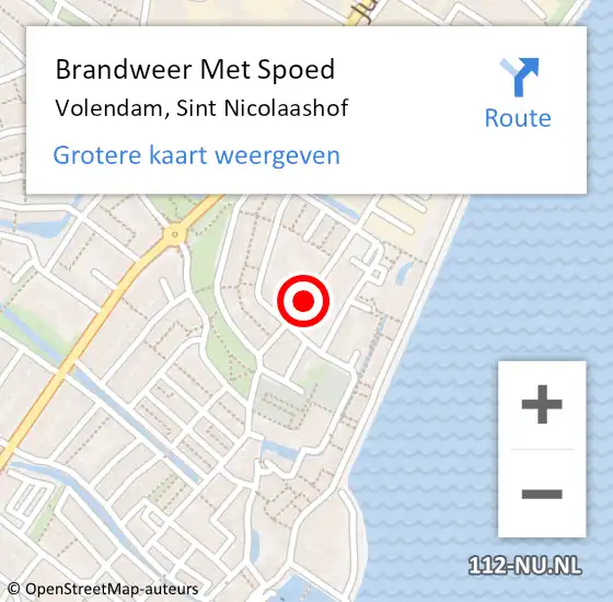 Locatie op kaart van de 112 melding: Brandweer Met Spoed Naar Volendam, Nicolaashof op 25 november 2014 12:09