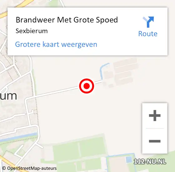 Locatie op kaart van de 112 melding: Brandweer Met Grote Spoed Naar Sexbierum op 25 november 2014 13:24