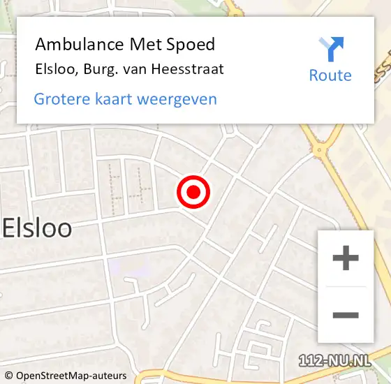 Locatie op kaart van de 112 melding: Ambulance Met Spoed Naar Elsloo, Burg. van Heesstraat op 25 november 2014 13:36