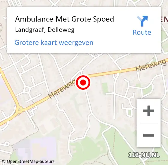 Locatie op kaart van de 112 melding: Ambulance Met Grote Spoed Naar Landgraaf, Delleweg op 25 november 2014 14:41