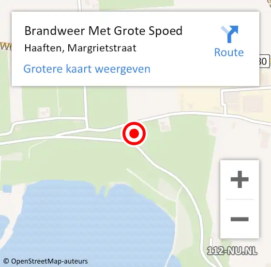 Locatie op kaart van de 112 melding: Brandweer Met Grote Spoed Naar Haaften, Margrietstraat op 25 november 2014 15:57