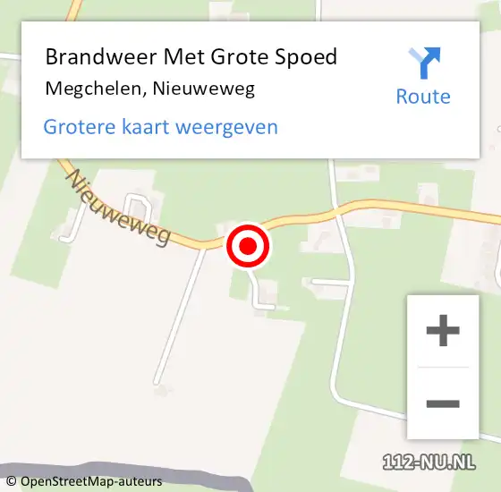 Locatie op kaart van de 112 melding: Brandweer Met Grote Spoed Naar Megchelen, Nieuweweg op 25 november 2014 16:18