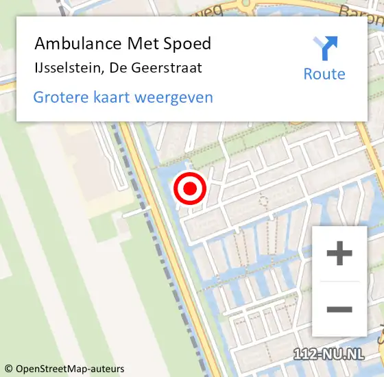Locatie op kaart van de 112 melding: Ambulance Met Spoed Naar IJsselstein, De Geerstraat op 25 november 2014 16:48