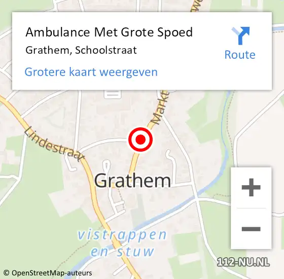 Locatie op kaart van de 112 melding: Ambulance Met Grote Spoed Naar Grathem, Schoolstraat op 25 november 2014 16:57