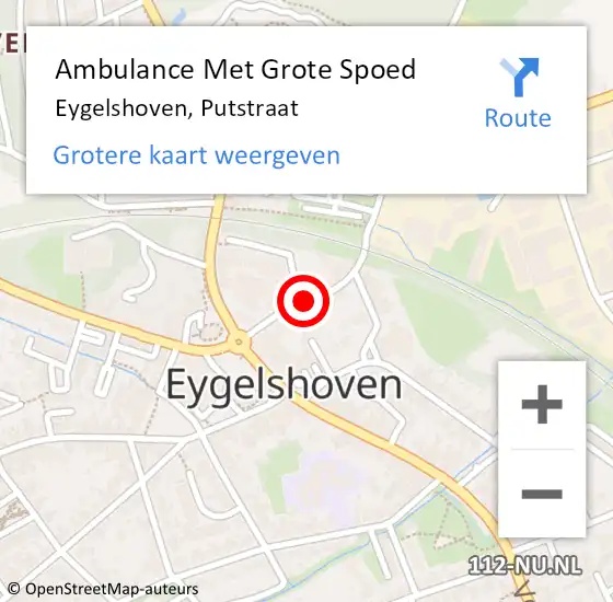 Locatie op kaart van de 112 melding: Ambulance Met Grote Spoed Naar Eygelshoven, Putstraat op 25 november 2014 17:34