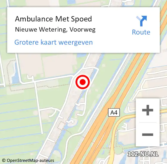 Locatie op kaart van de 112 melding: Ambulance Met Spoed Naar Nieuwe Wetering, Voorweg op 25 november 2014 19:08