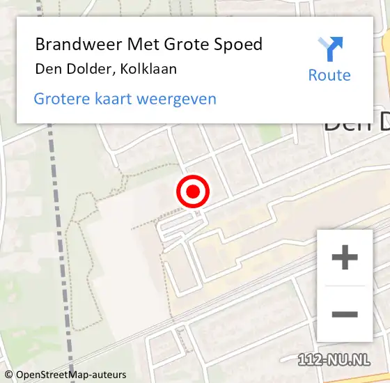 Locatie op kaart van de 112 melding: Brandweer Met Grote Spoed Naar Den Dolder, Kolklaan op 25 november 2014 20:12