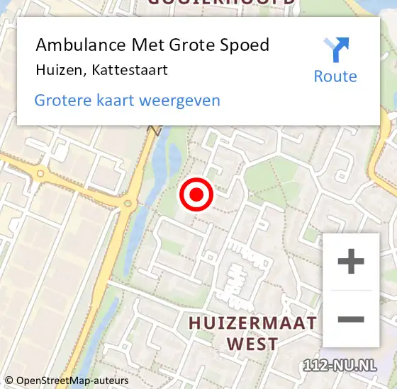 Locatie op kaart van de 112 melding: Ambulance Met Grote Spoed Naar Huizen, Kattestaart op 25 november 2014 20:18