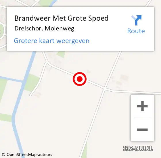 Locatie op kaart van de 112 melding: Brandweer Met Grote Spoed Naar Dreischor, Molenweg op 25 november 2014 20:31